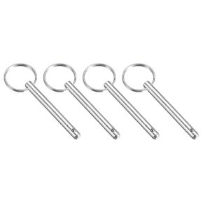 METALLIXITY Quick Release Pins (6mmx59mm) 4Pcs, Carbon Steel Pull Pin - for Shipbuilding, Ship Outfitting, Boat Top