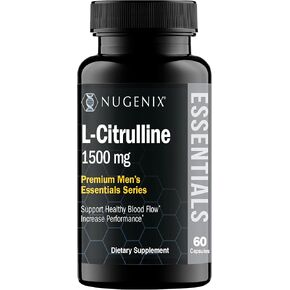 Nugenix Essentials L-Citrulline Supplement for Enhanced Blood Flow and Performance - 1500 mg, 60 Capsules