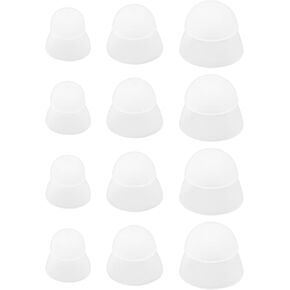 6 Pairs Transparent Hearing Aid Domes Soft Silicone Double Layer Audiphone Ear Tips Replacements Earbud Audiphone Closed Domes Small & Medium & Large