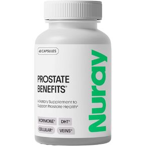 Nuray Prostate Support Supplement - Vitamin for Men and Women with Saw Palmetto, Vitamin C, Vitamin E, Zinc, Stinging Nettle & Alpha Lipoic Acid - 60 Capsules - Vegetarian