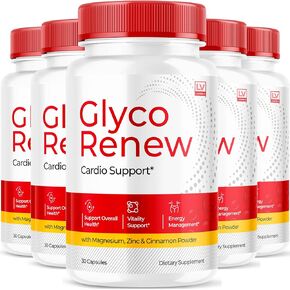 (5 Pack) Glyco Renew - Glyco Renew Blood Support, GlycoRenew Blood Support, Glyco Renew Blood Support Pills, Ripped Glyco Renew Blood Support, Glyco Renew Pills, Glyco Renew Supplement, 150 Capsules