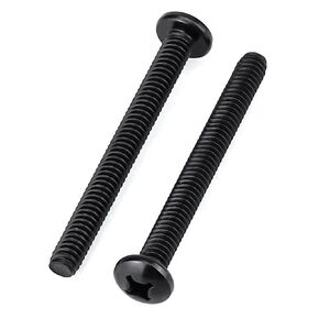 Glvaner #10-32 x 1/2 inch Stainless Steel Pan Phillips Drive Machine Screws, Black Coated, 304 Stainless Steel 18-8, Round Head, 50 pcs