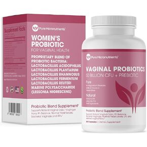 Pure Micronutrients Vaginal Probiotics for Women | 50 Billion CFU | Womens Probiotic PH Balance Supplement Plus Prebiotics for Digestive, Urinary & Vaginal Health | Vaginal Odor & Flora | 60 Ct