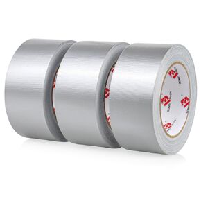 BOMEI PACK 3-Pack Duct Tape Silver Heavy Duty,2 Inch x 30 Yards,Waterproof,Strong,Flexible,No Residue,All Weather and Tear by Hand,Gray Duct Tape for Repairs,Industrial, Professional Use
