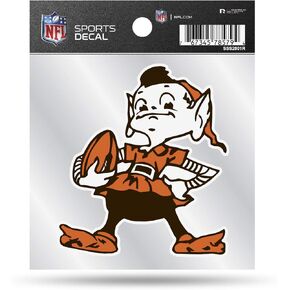 Rico Industries NFL Cleveland Browns Retro 4"x4" Small Style Decal, Team Color