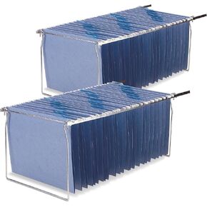Officemate Hanging File Frame, Letter Size, Adjustable 14 to 18-Inches, 2 Count (Pack of 1),Silver, 91990