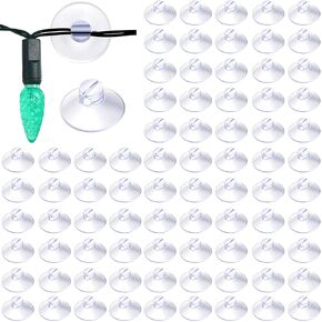 Sieral Christmas Light Suction Cups String Cup Hook Shower Caddy Connectors Heavy Strength Duty Mini Clear Plastic Transparent Window with Hook (400 Pcs)