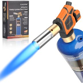 Propane Torch Head, Handy Cyclone Torch Head with Self Ignition,Trigger Start Nozzle Torch Fuel by Propane MAPP MAP PRO Gas Cylinder for Welding Soldering Brazing Glass Beads DIY