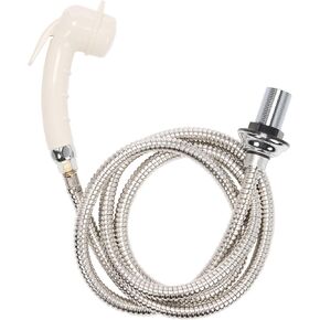 Ambassador Marine Deck-Mount Sprayer- Small Warm White Sprayer, 6' Stainless Steel Hose, Low Profile Holder - 134-0023-WR-W