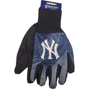 WinCraft MLB Two Color Grip Palm Halftone Utility Gloves (New York Yankees)
