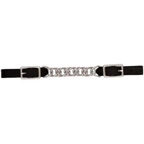 Weaver Leather Brahma Webb Flat Link Chain Curb Strap Black, 4-1/2"