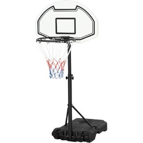 Aosom Poolside Basketball Hoop Stand Portable Basketball System Goal, Adjustable Height 3'-4', 30" Backboard