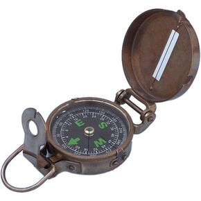 Hampton Nautical 3xglass-101 Antique Brass Military 4"-Vintage Hand Held Compass