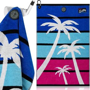mytag Coconut Tree Golf Magnetic Towel, Premium Ultra-Absorbent Golf Towel, Soft 100% Cotton Large Size 23.6" X 15.7"