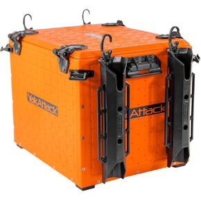 YakAttack BlackPak Pro Kayak Fishing Crate - Includes 4 Attachable Fishing Rod Holders, 13" x 16" - YakAttack Orange | Kayak Fishing Accessories