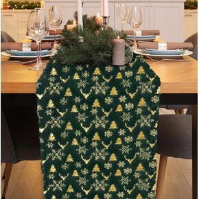 Christmas Table Runner,Pink Fur Table Runner,Snow Table Runner 72 Inches Long for Dining (Pink)