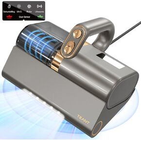 Mattress Vacuum Bed Vacuum Cleaner with 253.7nm UV-C Light, HEPA Filter & 140℉ Heating, 500W & 15Kpa Strong Suction, Lightweight Handheld Vacuum with Dual-Cup Design for Bed and Pet Hair