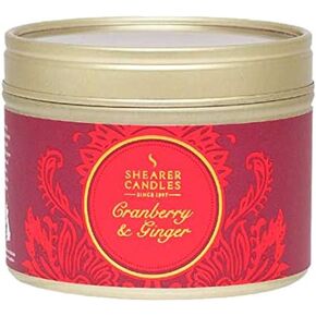 Shearer Candles Cranberry & Ginger Scented Tin Candle, 6 x 6 x 4.7 cm, Red