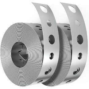 Galvanized Metal Pipe Strap 3/4-Inch x 100-Feet 24-Gauge for Pipe Support Metal Strapping with Holes Metal Pipe Hanger Strap