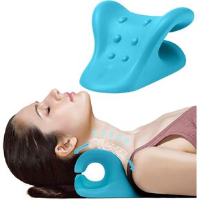 Guffo Neck Stretcher Cervical Traction Device, Neck and Shoulder Relaxer for TMJ Headache Relief and Spine Alignment, with Acupressure Massag Design Neck Pain Pillow for Muscle Tension Relief in Kuwait