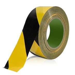 328 FT Black & Yellow Hazard Tape Warning Safety Stripe Tape for Floor Marking,Strong Adhesive Wear Resistance Warterproof Caution Tape Roll Ideal for Walls, Floors, Pipes and Equipment