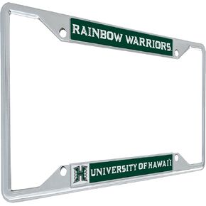Desert Cactus University of Hawaii Rainbow Warriors UH Metal License Plate Frame for Front or Back of Car Officially Licensed (Mascot)