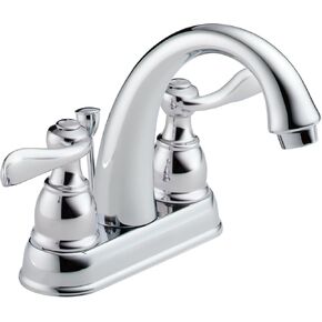 Delta Faucet Windemere Centerset Bathroom Faucet, Brushed Nickel Bathroom Sink Faucet, 2 Handle Bathroom Faucet, Metal Drain Assembly, Stainless B2596LF-SS