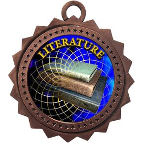 Express Medals Various 10 Pack Styles of Literature Award Medals with Neck Ribbons Trophy Award Prize Gift