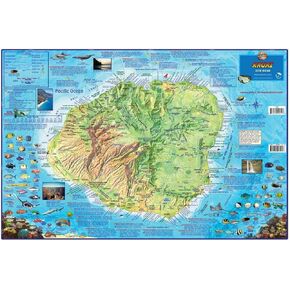 Kauai Dive & Snorkeling Map Laminated Poster