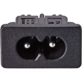 uxcell C8 Panel Mount Plug Adapter AC 250V 2.5A 2 Pins IEC Inlet Module Plug Power Connector Socket Straight 10pcs