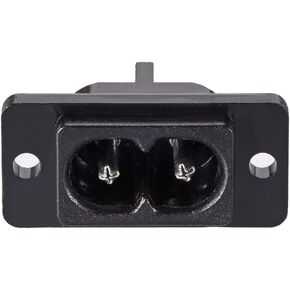 uxcell C8 Panel Mount Plug Adapter 250V AC 2.5A 2 Pins IEC Inlet Module Plug Power Socket Straight Pack of 6