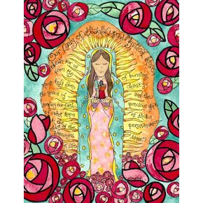 Our Lady of Guadalupe 8x10 Mystical Rose - Catholic Art