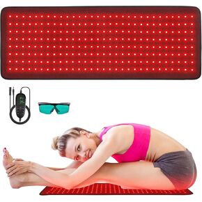 Red Light Therapy Pad Wearable 660nm & 850nm Infrared Light Therapy Mat Devices 31.5" x 11.8" Large Wrap Belt for Body Back Shoulders Waist Joint Muscle Pain Relief