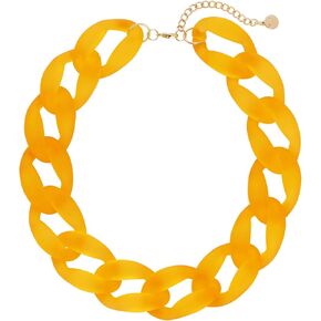 Firstmeet Chunky Acrylic Necklace Smooth Chain Link Cool Statement Choker Cuban Style Jewelry Gift for Women Girls