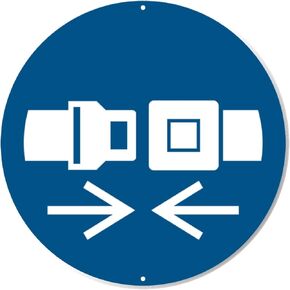 Seatbelt Required Safety Sign - 8 Inch Circle PVC Sign - Premium PVC Sign For Workplace Warehouse Jobsite OSHA Regulation - Weather Proof Fade Resistant - Made In USA - PVC0216