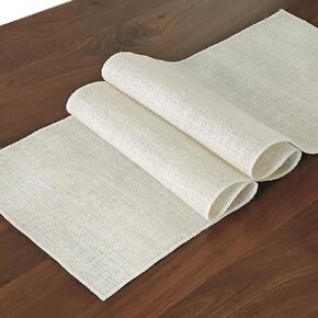 Letjolt Burlap Table Runner 72 Inches Farmhouse Thanksgiving Table Runner Jute Table Runner Christmas Table Decor Jute Woven Fabric, Natural 6 Feet