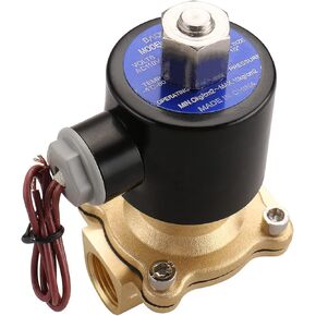 Baomain Pneumatic 1/2 Inch 12V/24V/110V/220V Normally Open 2 Way Brass Electric Solenoid Valve for Water,Air 2W-160-15K (AC 110V)