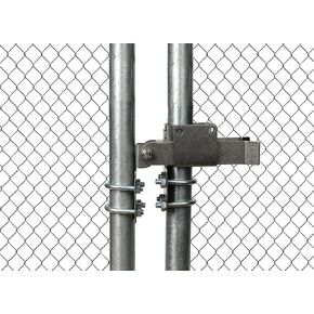 Chain Link Residential Arm Double Gate Latch Latches Two Gates Together Without The Need of a Drop Rod Chain Link Double Gate Latch for 1-3/8" Gate Frames Double Sided Lockable Gate Latch