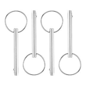 uxcell 4Pcs 4.8mmx38mm Quick Release Pins, 316 Stainless Steel Marine Hardware for Marine Mountain Seat, Ship Outfitting, Shipbuilding, Silver