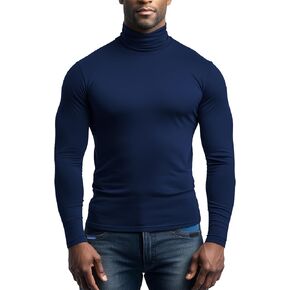 Men's Turtleneck Long Sleeve Shirts Thermal Base Layer Top Lightweight Undershirt