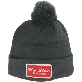 ZHATS Standard NCAA Officially Licensed Pom Beanie Patch Brick Charcoal, Grey, One Size
