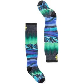 Smartwool Boys Ski Zero Cushion Aurora Flash Print Over The Calf Socks (Little Big Kid)