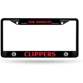 Rico Industries NBA Basketball Los Angeles Clippers Black Chrome Frame with Decal Inserts 12" x 6" Car/Truck Auto Accessory