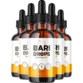 (5 Pack) Bari Drops - GLP-1 Supplement Drops, Bari Drops Premium Formula, Bari Drops Liquid, Bari Drops Extract, BariDrops Premium Formula, Bari Drops Review, BariDrops Premium, 5 Bottles for 150 Days