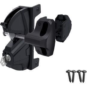 D&D Technologies LLD3KD LokkLatch Deluxe Series 3, Premium Privacy and Security Gate Latch, Key Lockable on Both Sides of Gate, for Metal, Wood, and Vinyl Fences, Black