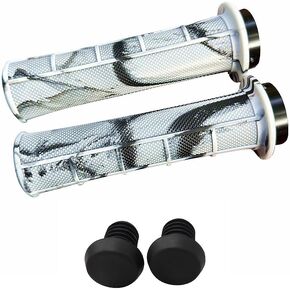 Napzy Antislip Bicycle Handlebars Grips Protector,Aluminum Lock-on Ergonomic Bike Grips, for Bicycle/Mountain Bike/Road Bike/Folding Bike (White & Black)