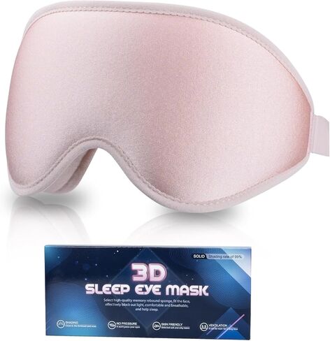 Eye Mask for Sleeping, 3D Contoured Sleep Eye Mask with Adjustable Strap, Night Eye Sleep Mask for Lash Extensions, Eye Shade Cover for Traveling Yoga Nap in Saudi Arabia