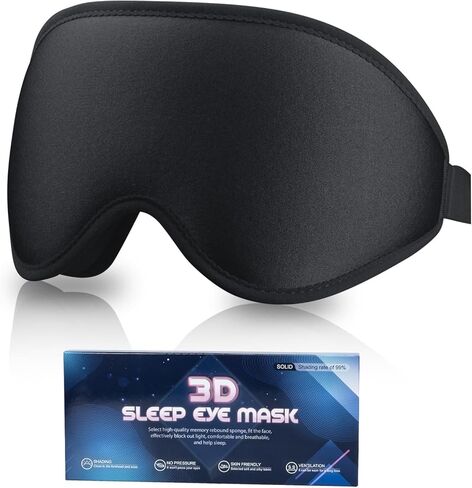 Eye Mask for Sleeping, 3D Contoured Sleep Eye Mask with Adjustable Strap, Night Eye Sleep Mask for Lash Extensions, Eye Shade Cover for Traveling Yoga Nap in Saudi Arabia
