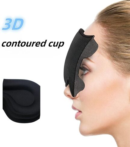 Eye Mask for Sleeping, 3D Contoured Sleep Eye Mask with Adjustable Strap, Night Eye Sleep Mask for Lash Extensions, Eye Shade Cover for Traveling Yoga Nap in Saudi Arabia