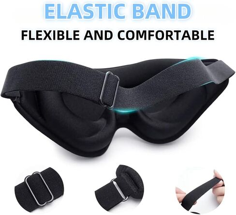 Eye Mask for Sleeping, 3D Contoured Sleep Eye Mask with Adjustable Strap, Night Eye Sleep Mask for Lash Extensions, Eye Shade Cover for Traveling Yoga Nap in Saudi Arabia